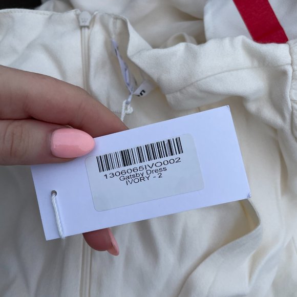 Reformation Gatsby Maxi Dress Ivory Deep V-Neck Twist Front Detail High Slit - Picture 4 of 12